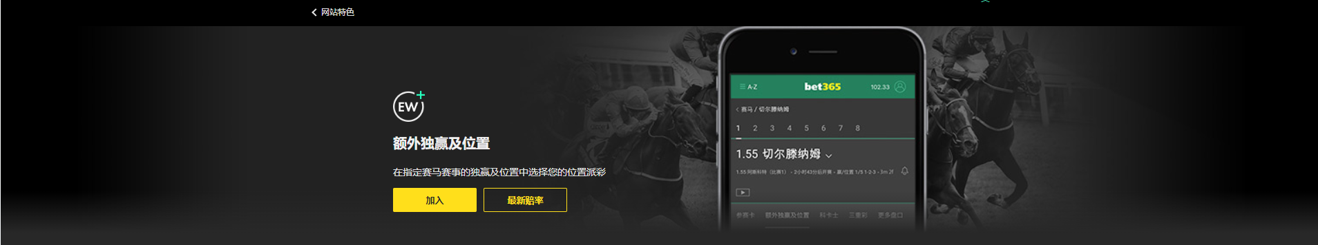 Bet365集团网站特色：额外独赢及位置